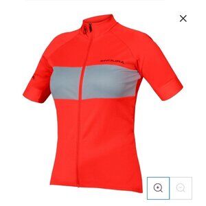 Endura FS260 Pro Jersey Women’s Size Large Cycling Short Sleeve Full Zip Pockets